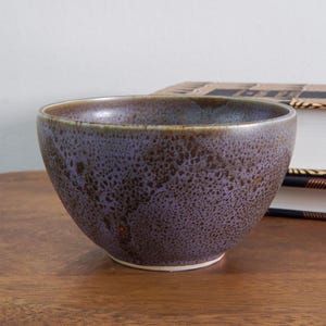 purple and brown bowl