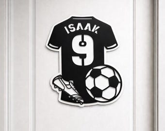 Personalised Football Door Sign | Custom Football Shirt Bedroom Plaque | Kids Football Room Decor | Boys Bedroom Sign | Football Fan Gift UK