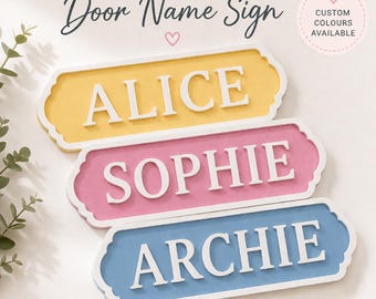 Personalised Door Name Sign | Kids Bedroom Door Plaque | Custom Acrylic Name Sign | Nursery Door Sign | Childrens Room Decor UK