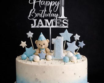 Personalised Acrylic Birthday Cake Topper – Custom Name, Age Decoration