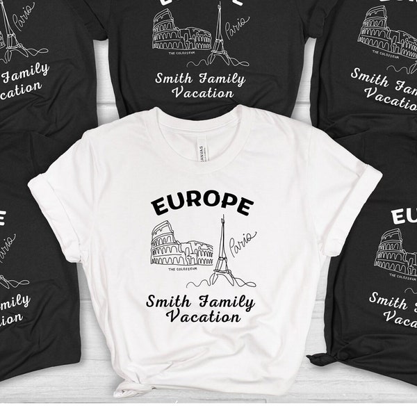 Europe Vacation Shirts Group Italy France shirts Custom Vacation Shirt Personalized Family Matching Shirts Birthday Paris Rome Shirt