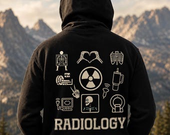 Radiology Full Zip up Hoodie X-ray Tech Zipup Hooded Sweatshirt