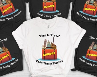 Family Vacation Shirts Europe Group shirts Custom Vacation Shirt Personalized Name Matching Shirts Honeymoon Tshirts  Anniversary Shirts
