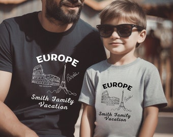 Family Vacation Shirts Europe Group Italy France shirts Custom Vacation Shirt Personalized Family Matching Shirts Birthday Paris Rome Shirt