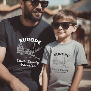 Family Vacation Shirts Europe Group Italy France shirts Custom Vacation Shirt Personalized Family Matching Shirts Birthday Paris Rome Shirt