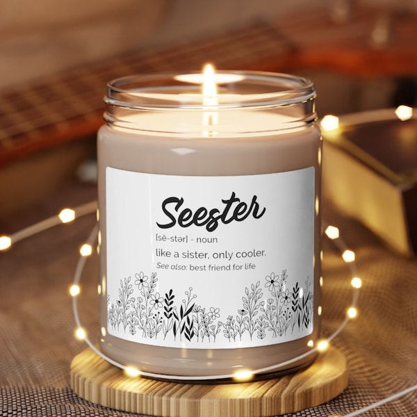 Sister Candle Seester Noun Best Sister Candle Funny Saying Seester Definition Gift for Sister