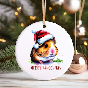 Merry Wheekmas Christmas Guinea Pig Ornament Festive Decor for Cavy Lovers