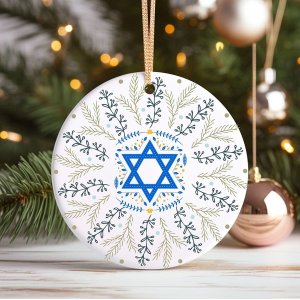 Hanukkah Ornament  Jewish Holiday Gift  Chanukah Menorah Dreidel Decoration Home Decor Star of David Hanukkah Bush Decor