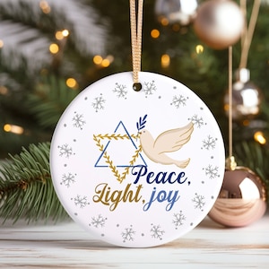 Adorno de Hanukkah, regalo de vacaciones judío, Paloma de Janucá, Menorá, Dreidel, decoración del hogar, estrella de David, decoración de arbusto de Hanukkah