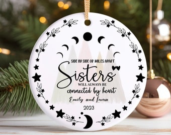Christmas Sister Ornament Personalized Gift for Sister Custom Keepsake for Soul Sister Ideal Bestie Birthday and Long-Distance Gift