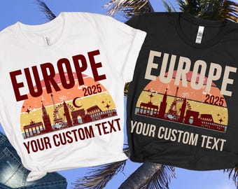 Europe Vacation Shirt Europe Group Tshirt Custom Family Vacation Tee Personalized Name Matching Shirts Honeymoon Tshirts Anniversary Shirts