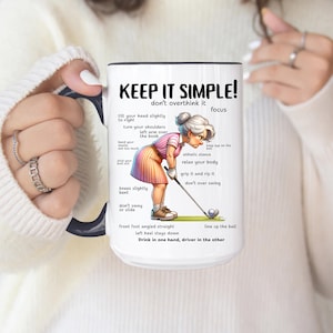 Funny Golf Mug for Women, Lady Golfer Coffee Cup, Golf Mom Gift, Birthday, Christmas, Mother’s Day Present for Golfer Girl