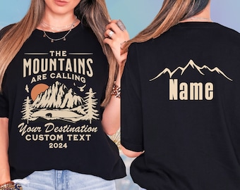 Cabin Family Vacation Personalized Family Mountain Trip Shirts Matching Custom Name Shirts  Camping Vacation Tee