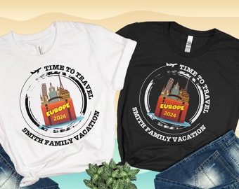 Europe Vacation Shirt Europe Group Tshirt Custom Family Vacation Tee Personalized Name Matching Shirts Honeymoon Tshirts Anniversary Shirts