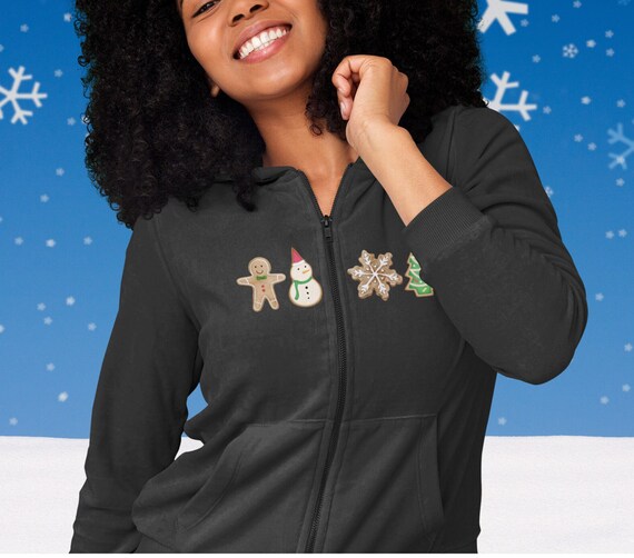 Christmas Sweatshirt Full Zip up Hoodie Gingerbread Cookies Design Festive  Family Shirt Cute Christmas Sweater Perfect for the Holidays - Etsy