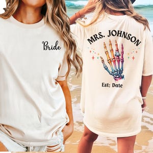 Halloween Bride Shirt, Skeleton Bride Comfort Colors Tee, Gothic Engagement Gift, Funny Bride Shirt, Spooky Wedding Bachelorette Tee