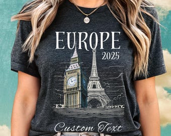 Europe Vacation Shirts Group Custom Paris France London EnglandTee Custom Family Girls Trip Personalized Matching gift Honeymoon Sweatshirt