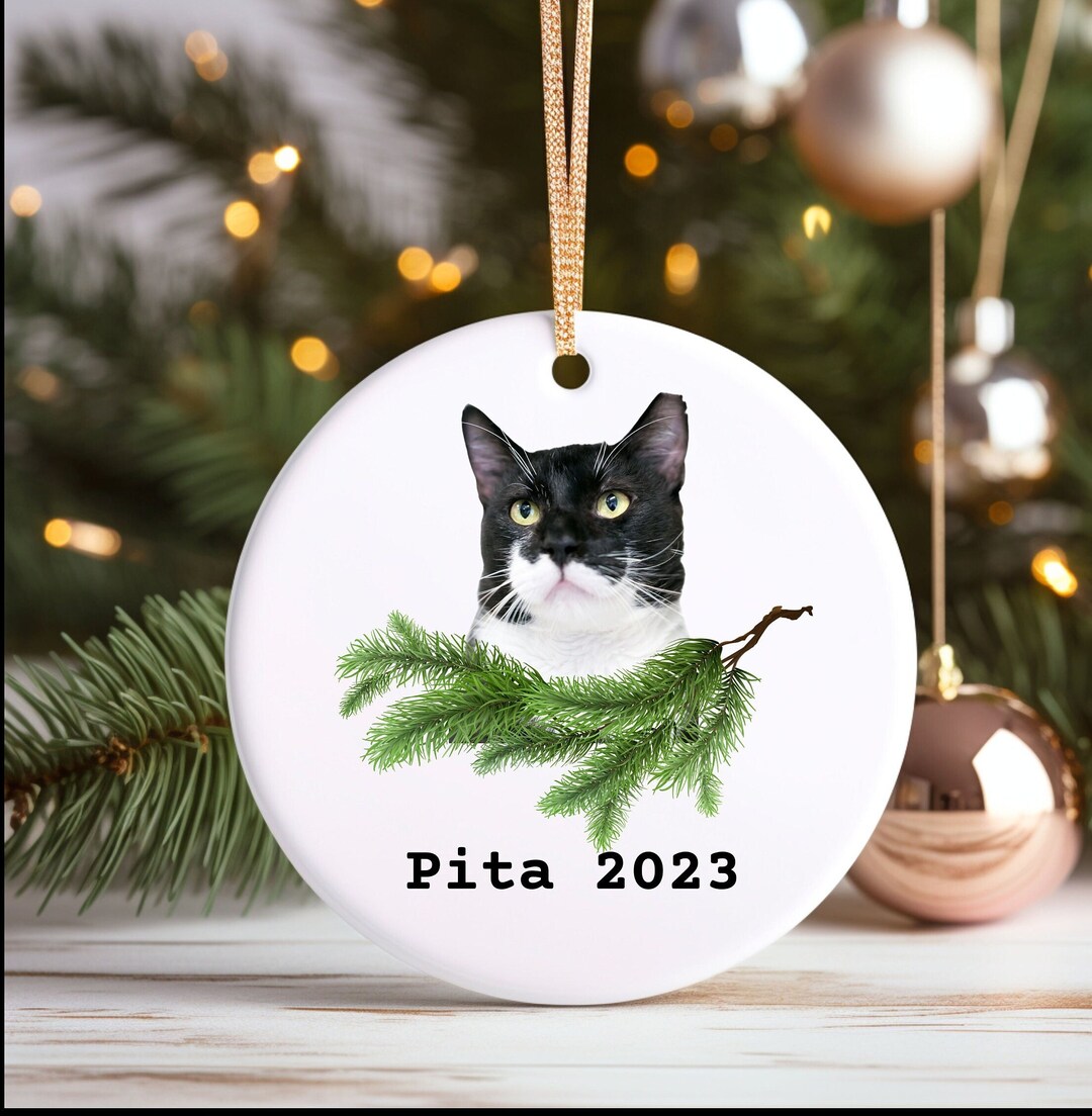Tuxedo Cat Ornament Custom Christmas Gift Personalized Cat Lovers ...