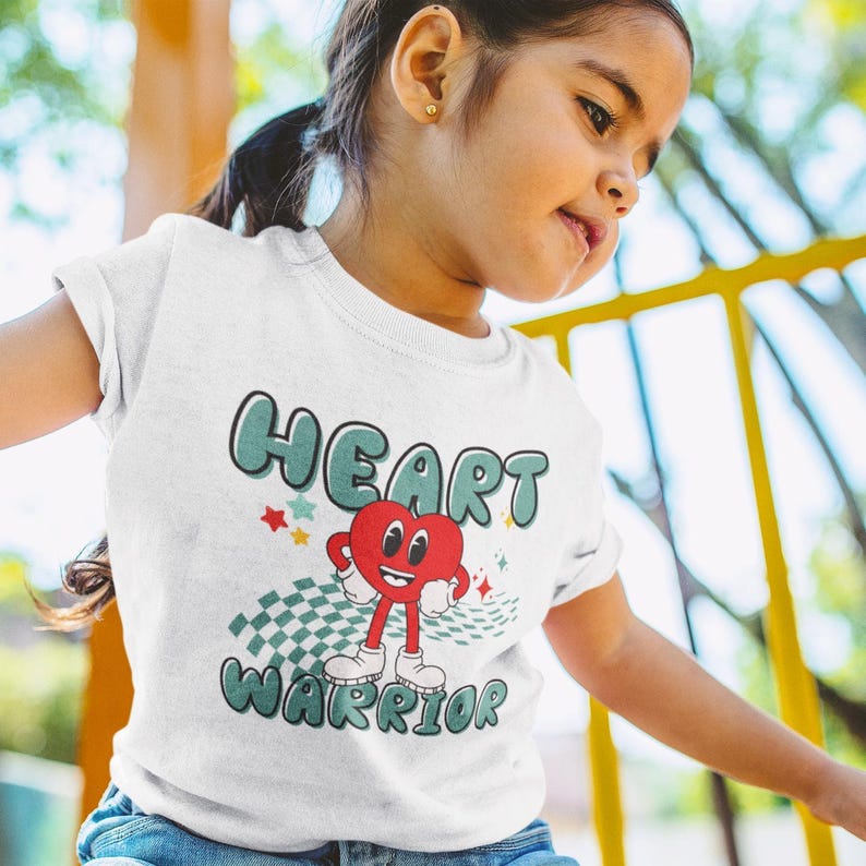 Retro Heart Warrior PNG SVG CHD Awareness Digital Download Kids Cardiac ...