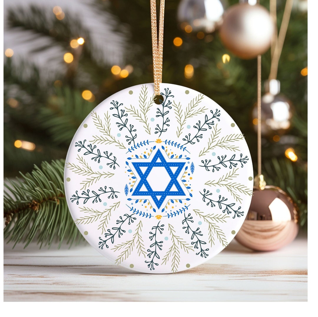 Hanukkah Ornament Jewish Holiday Gift Chanukah Menorah Dreidel