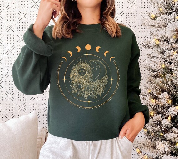 Celestial Sweatshirt Moon and Sun Crewneck Mystical Sweater Spiritual Moon  Phases Science Teacher Gift - Etsy