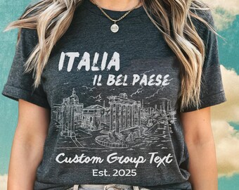 Custom Italy Vacation Gift Love Italy TShirt Personalized Italia Student Trip Matchibg Family Tee Honeymoon Vaca Gift  Anniversary Girlstrip