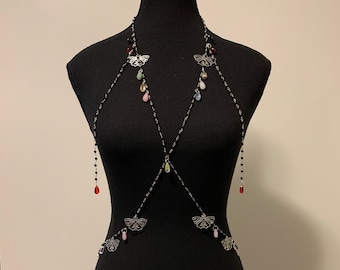 Moth Jeweled Festival Body Chain