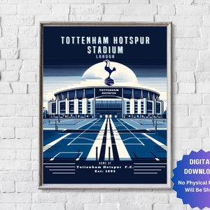 Vintage Art Déco Tottenham Hotspur Stadium Poster Design retrò Stampa stile pubblicitario