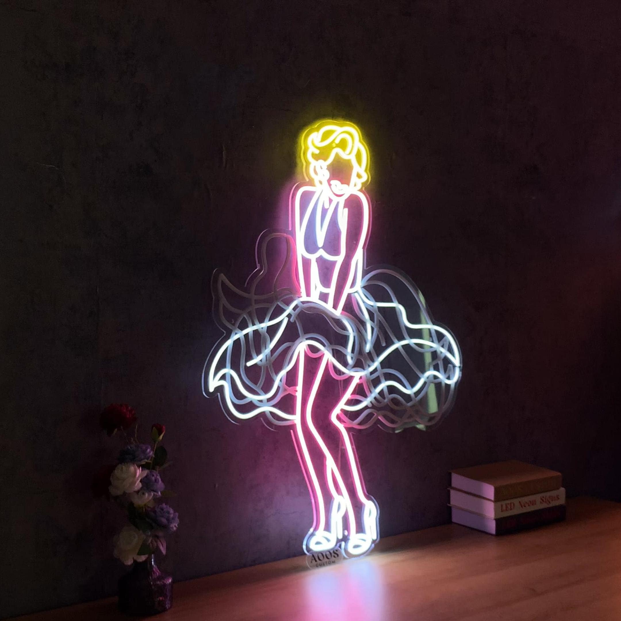 Animated Marilyn Monroe Neon Sign Custom Neon Lights Neon Etsy