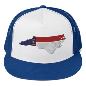 North Carolina State Flag Trucker Cap, Trucker cap, Trucker hat, NC State