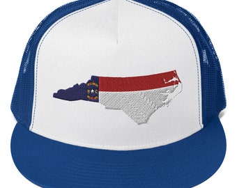 North Carolina State Flag Trucker Cap, Trucker cap, Trucker hat, NC State
