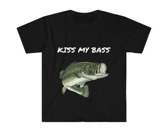 Vaders dag vissen T shirt, humor hengelen shirt, grappige gag meme visser loose fit Tee, grap vissen geschenken, Kiss My Bass