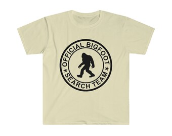 Bigfoot T-Shirt, Big Foot Suchteam T-Shirt, Big Foot Geschenke, Sasquatch Shirt, Bigfoot offizielles Suchteam Softstyle T-Shirt