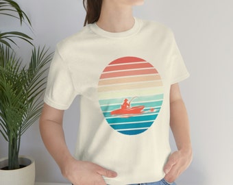 Camiseta de kayak - Camiseta retro vintage de kayak para hombre - Camiseta con icono de kayak - Camiseta de kayak al atardecer
