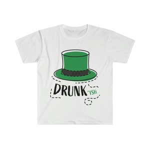 Drunkish St Patrick&#39;s Day Unisex Softstyle T-Shirt|Funny St Patrick&#39;s Day T shirt|Shamrock T-shirt