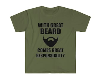 Com grande barba vem grande responsabilidade t camisa dos homens engraçado presente para o pai presente do marido aniversário incrível pai presente do dia dos pais
