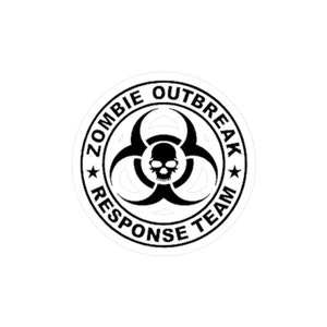 Zombie Sticker, Zombie Decal, Zombie Outbreak Response Team Vinyl Decal, Zombie Apocalypse, Sticker for Cooler, Yeti, Car sticker