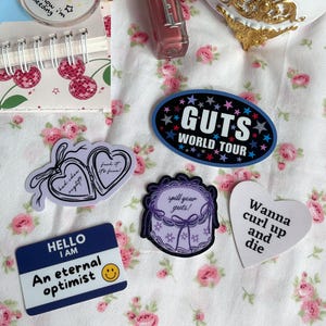 Olivia Rodrigo Guts Inspired Sticker Pack | 6 Stylish Vinyl Stickers for Music Lovers