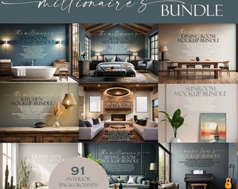 Millionaire&#39;s Frame Mockup Mega Bundle (91), Wall Art Bundle, Blank Wall Mockup, Canvas Mockup, Luxe Mockups, Luxury Mockup, PSD, JPG