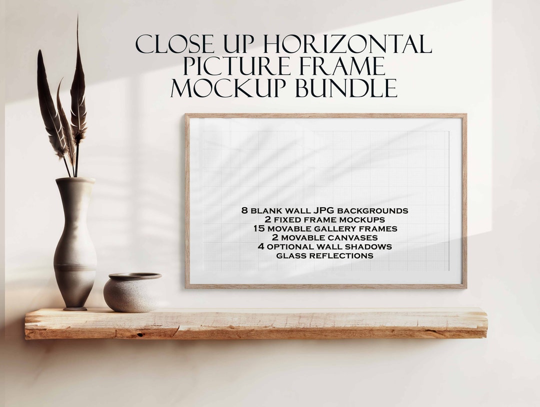 Wall Art Mockup Bundle 10, Horizontal Close up Frame Mockups, Wall Art Mockup, Frame Mockup