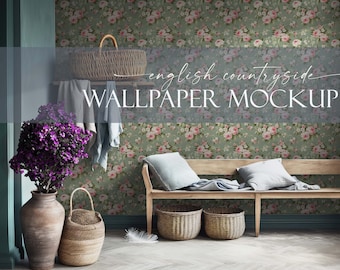 Farmhouse Wallpaper Mockup Bundle | English Countryside (PSD)