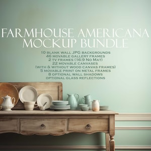 Farmhouse Mockup Bundle (10), Farmhouse Americana, Canvas Wall Art Mockup, Portrait Frame Mockup, Blank Wall Mockup, JPG PSD PNG