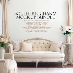 Farmhouse Mockup Bundle (10), Frame Mock up, Southern Charm, Shabby Chic Mockup, Cottage Mockup, Country Interior Mockup, Blank Wall PSD PNG
