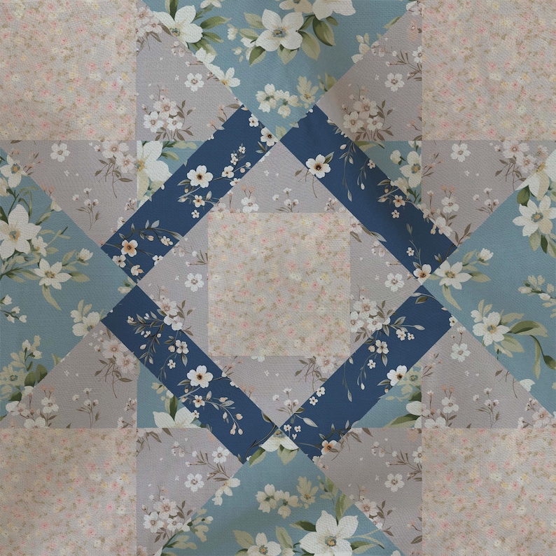 Quilt Block Fabric Pattern Mockup, Photoshop Template (PSD) - Etsy