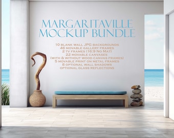 Beach House Mockup Bundle (10), Margaritaville, Coastal Frame Mockup, Blank Wall Mockup, Canvas Frame Mockup, Coastal Mockup, JPG PSD PNG