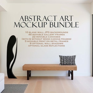 Wall Art Mockup Bundle (10) Abstract Art Mockup, Blank Wall Mockup, Canvas Frame Mockup, Wood Frame Mockup, Gallery Wall Mockup PSD, JPG PNG