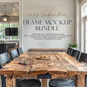 Cozy Suburban Frame Mock up Bundle (10), Blank Wall Mock Up, Frame Mock up Bundle, Empty Wall Stock Photo, Template Frame Art, PSD PNG JPG