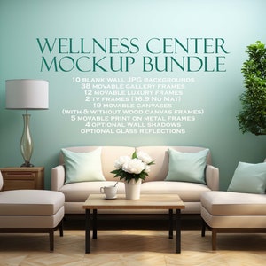 Wellness Center Frame Mockup Bundle (10), Wall Art Mockup, Hospital Mockup, Doctors Office Mockup, Wood Frame Mockup, PNG JPG PSD