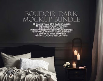Boudoir Dark Mockup Bundle (10), Frame Mockups, Wall Art Mockup, Blank Wall Mockup, Canvas Frame Mockup, Gothic, For Boudoir Photographers
