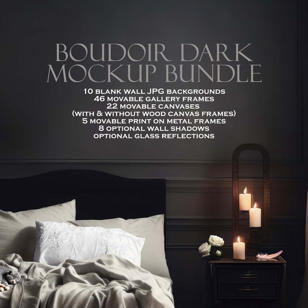 Boudoir Dark Mockup Bundle (10), Frame Mockups, Wall Art Mockup, Blank Wall Mockup, Canvas Frame Mockup, Gothic, For Boudoir Photographers